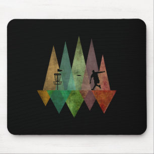 Cool Stylized Geometric Disc Golf Mouse Pad