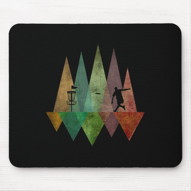 Cool Stylized Geometric Disc Golf  Mouse Pad (Front)