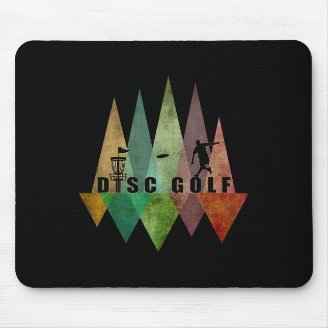 Cool Stylized Geometric Disc Golf Sket And Disc Di Mouse Pad (Front)