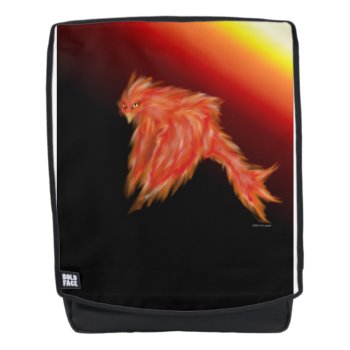 Cool Stylized Phoenix Firebird Boldface Backpack by SoaringDreams at Zazzle