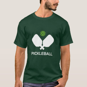 Cool Stylized Pickleball with Paddles and Ball Pic T-Shirt