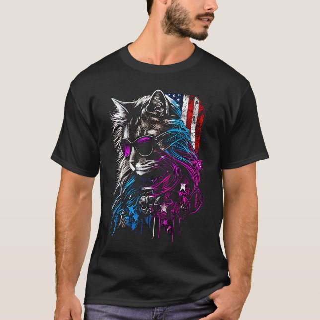 Cool Subtle Transsexual Pride Cat Art Trans Pride  T-Shirt (Front)