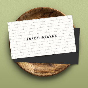 Cool Subway Tile Pattern White Business Card