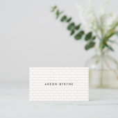 Cool Subway Tile Pattern White Business Card (Standing Front)