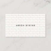 Cool Subway Tile Pattern White Business Card (Front)