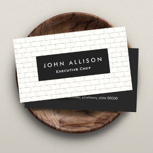 Cool Subway Tile Personal Chef and Catering Business Card