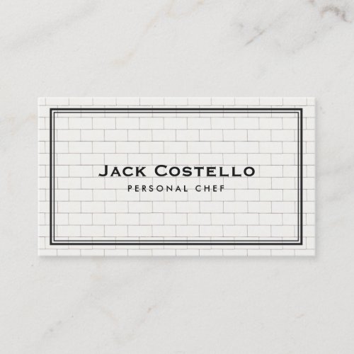 Cool Subway Tile Personal Chef Catering Business Card