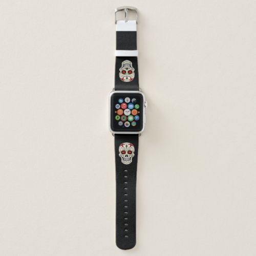 Cool Sugar Skull Human Skeleton Head Apple Watch Band