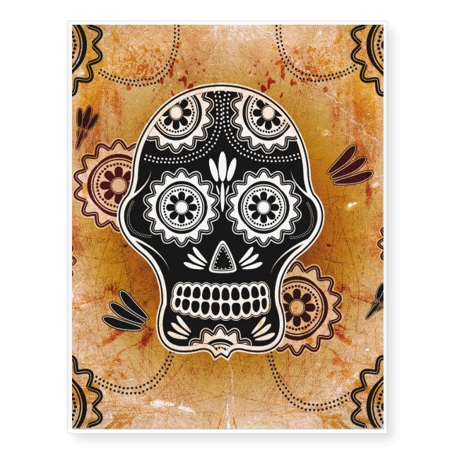 Cool sugar skull temporary tattoos (Front)