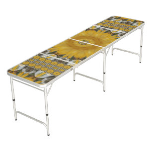 Cool Summer African print Sunflower floral design  Beer Pong Table