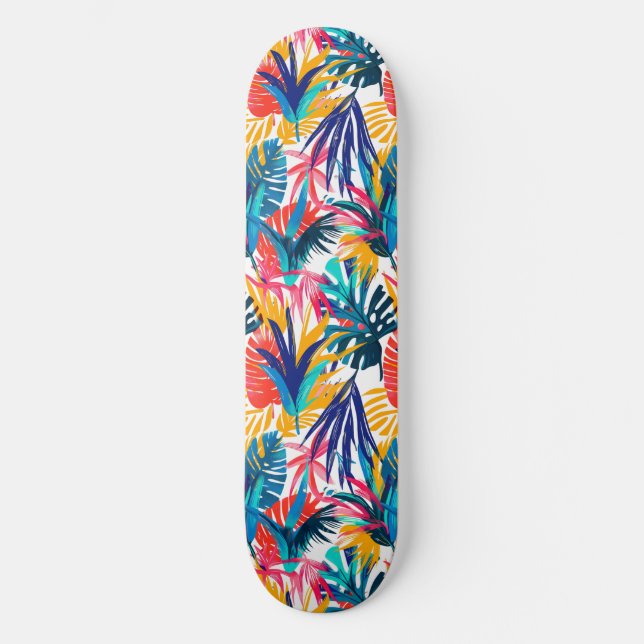 Cool Summer Beach Palm Designed Skateboard (Front)
