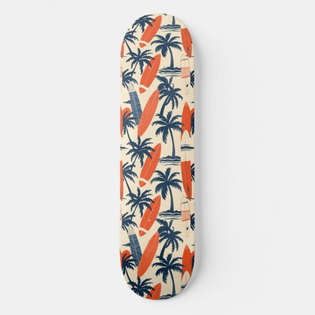 Cool Summer Beach Palm Designed Skateboard (Front)