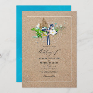 Cool Summer Beach Wedding Photo Invitation
