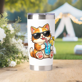 Cool Summer Cat Insulated Tumbler
