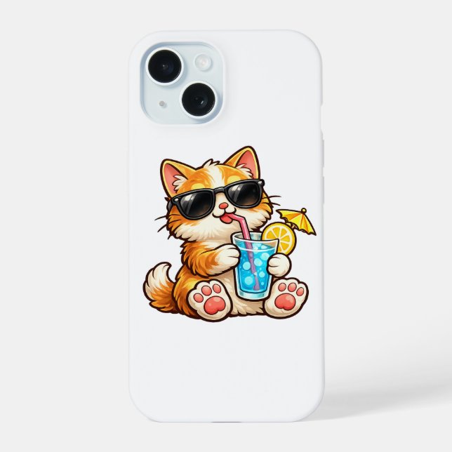 Cool Summer Cat Iphone Case (Back)