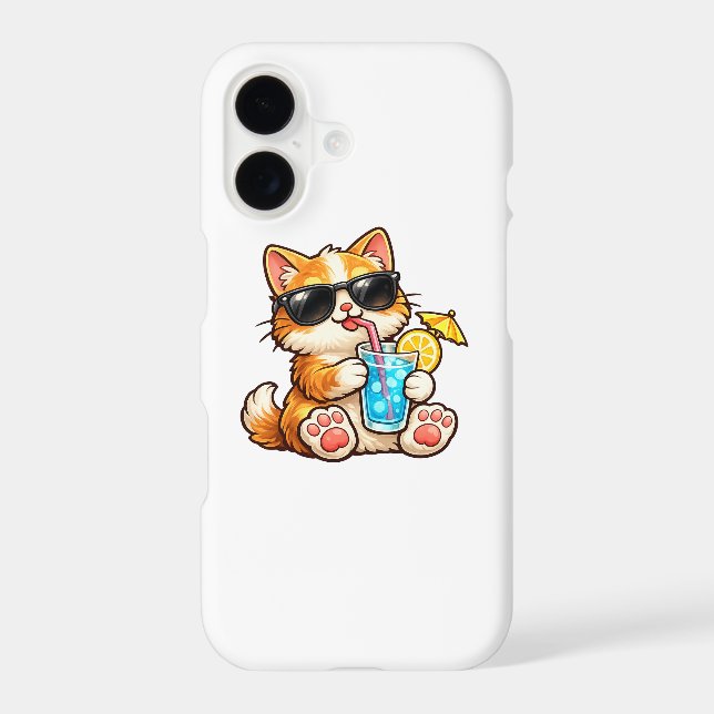 Cool Summer Cat iPhone Case (Back)
