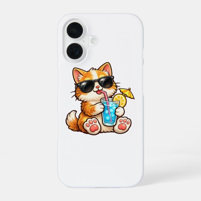 Cool Summer Cat iPhone Case (Back)