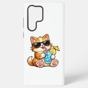 Cool Summer Cat Samsung Galaxy S22 Ultra Case