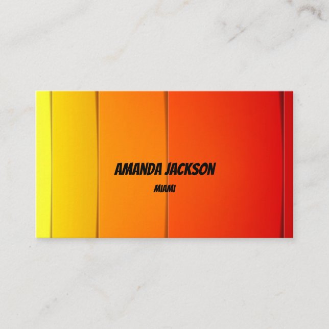 Cool Summer Colorful Style Business Card (Front)