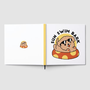 Cool Summer Dog Floating – Cute Puppy Pool Party Guest Book