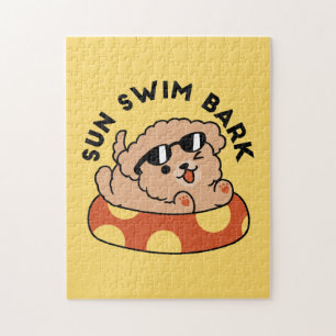 Cool Summer Dog Floating – Cute Puppy Pool Party Jigsaw Puzzle