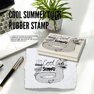 Cool Summer Duck Rubber Stamp