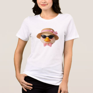 Cool Summer Duckling with Sunglasses Tri-Blend Shirt