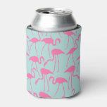 Cool Summer Flamingo Pattern Can Cooler at Zazzle