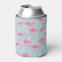 Cool Summer Flamingo Pattern Can Cooler