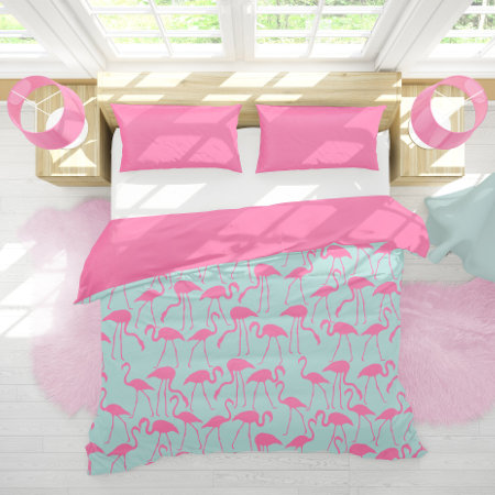 Cool Summer Flamingo Pattern Duvet Cover