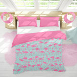 Cool Summer Flamingo Pattern Duvet Cover at Zazzle