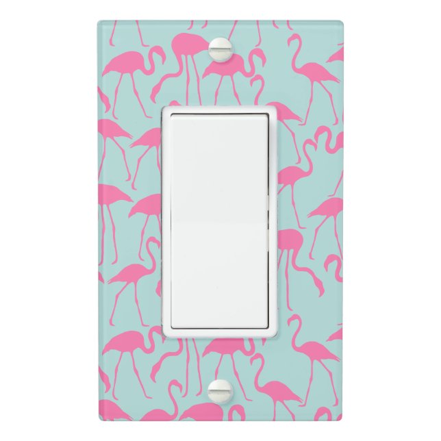 Cool Summer Flamingo Pattern Light Switch Cover (In Situ)