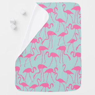 Cool Summer Flamingo Pattern Receiving Blanket