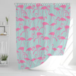 Cool Summer Flamingo Pattern Shower Curtain at Zazzle