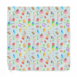 cool summer- ice cream, popice, and cold drink bandana
