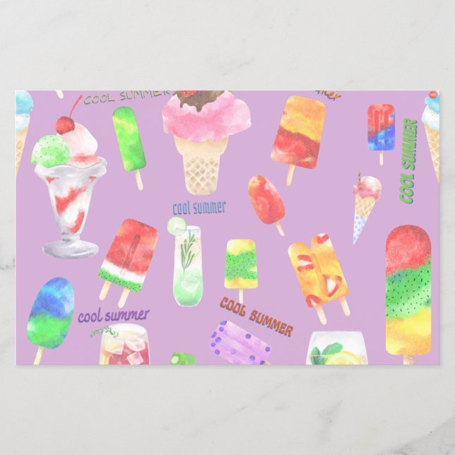 cool summer- ice cream, popice, and cold drink flyer (Front)