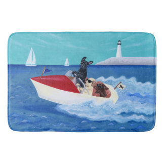 Cool Summer Labradors Painting Bath Mat