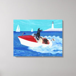 Cool Summer Labradors Painting Canvas Print