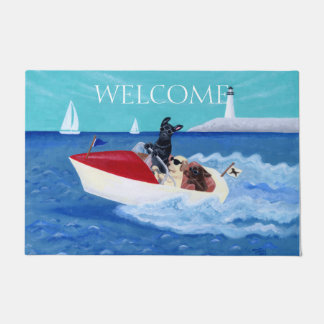 Cool Summer Labradors Painting Doormat
