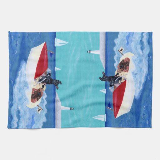 Cool Summer Labradors Painting Kitchen Towel 