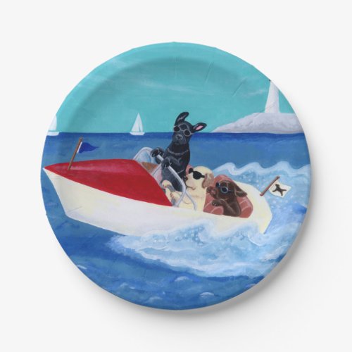 Cool Summer Labradors Painting Paper Plates