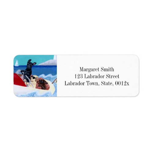 Cool Summer Labradors Painting Return Address Label