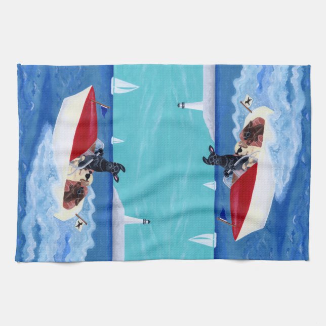 Cool Summer Labradors Painting Towel (Horizontal)