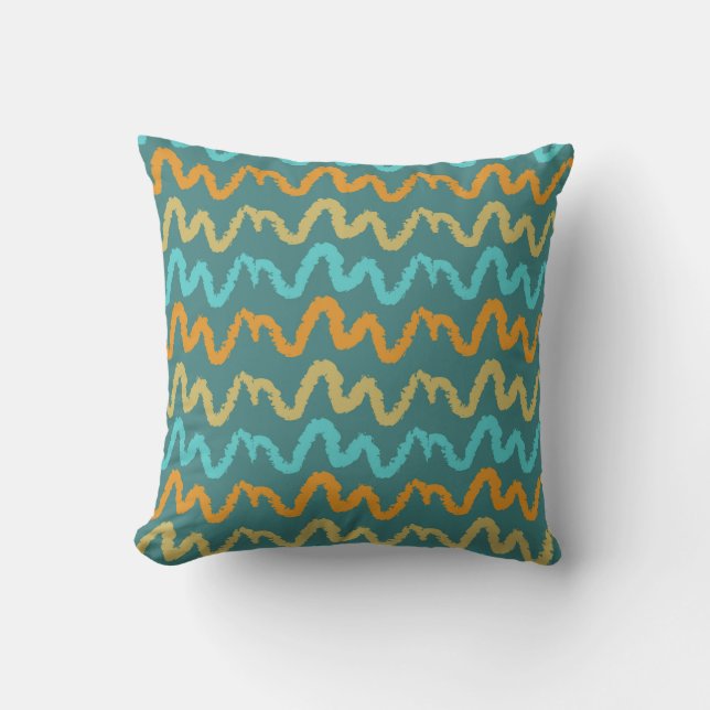 Cool Summer Pattern Throw Pillow (Front)