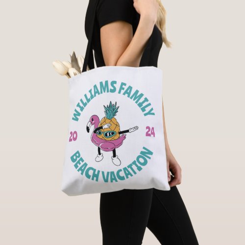 Cool Summer Pineapple Family Beach Vacation Tote Bag