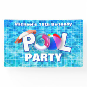Cool Summer Pool Party Swimming Water Fun Banner