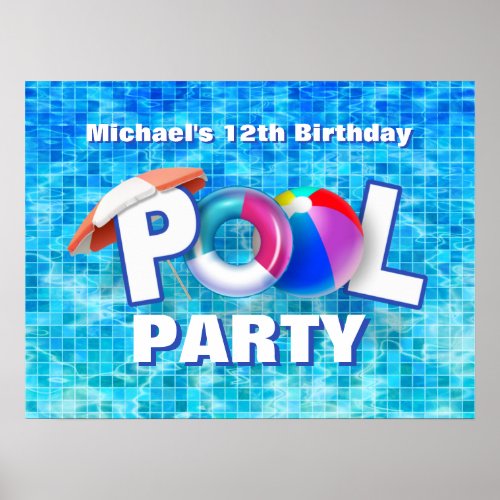 Cool Summer Pool Party Swimming Water Fun Poster