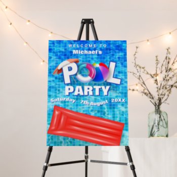 Cool Summer Pool Party Swimming Water Fun Welcome Foam Board by SorayaShanCollection at Zazzle