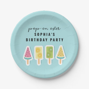 Cool Summer Popsicle Birthday Paper Plates