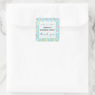 Cool Summer Popsicle Birthday Square Sticker